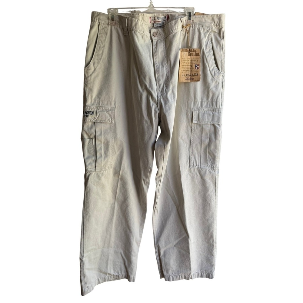 NEW Vintage Y2K US Polo Assn. Men's Tan Cargo Relaxed Fit Utility Pant 40x30